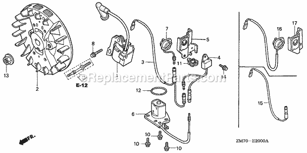 Honda GXH50 (Type QHM)(VIN# GCAL-1300001-1499999) Small Engine Page L Diagram
