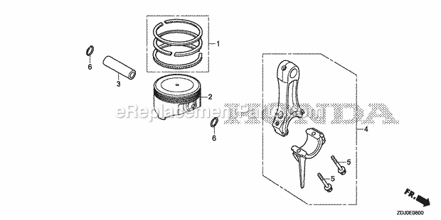 Honda GXR120RT (Type KRAA)(VIN# GCCDT-1000001-9999999) Engine Piston_Connecting_Rod Diagram