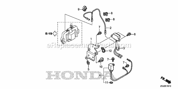Honda GXR120RT (Type KRDP)(VIN# GCCDT-1000001-9999999) Engine Oil_Alert_Oil_Level_Switch Diagram
