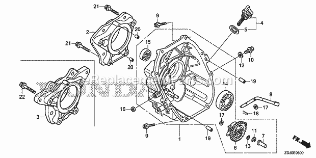 Honda GXR120RT (Type KREU)(VIN# GCCDT-1000001-9999999) Engine Crankcase_Cover Diagram
