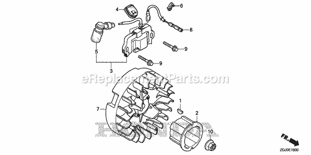 Honda GXR120RT (Type KRF2)(VIN# GCCDT-1000001-9999999) Engine Flywheel_Ignition_Coil Diagram