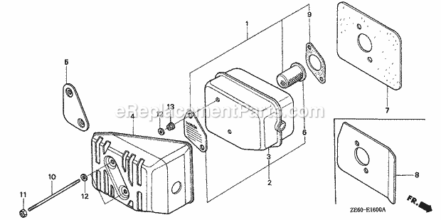 Honda GXV120 (Type A1#)(VIN# GXV120-6000001-9999999) Engine Carburetor Diagram