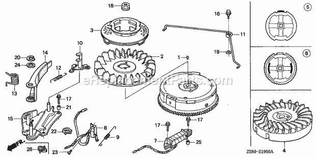 Honda GXV120 (Type A1#)(VIN# GXV120-6000001-9999999) Engine Muffler Diagram