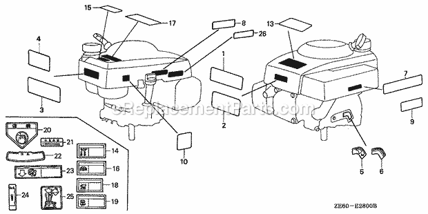 Honda GXV120 (Type A1#)(VIN# GXV120-6000001-9999999) Engine Flywheel Diagram