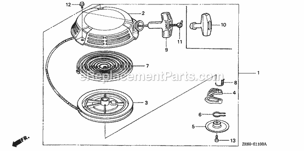 Honda GXV120 (Type A1#)(VIN# GXV120-6000001-9999999) Engine Crankshaft_Piston Diagram