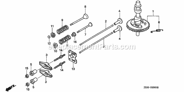 Honda GXV120 (Type D12)(VIN# GXV120-1000001-2999999) Small Engine Page E Diagram