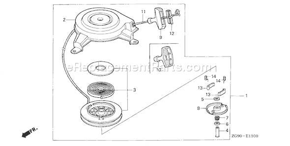 Honda GXV140 (Type N2Y)(VIN# GJAB-6000001-7999999) Small Engine Page M Diagram
