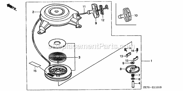 Honda GXV160K1 (Type A12)(VIN# GJ03-6100001-7999999) Small Engine Page E Diagram