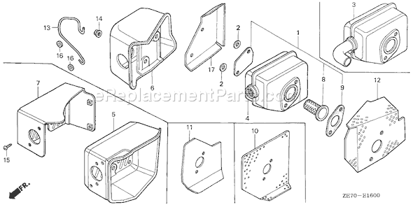 Honda GXV160K1 (Type A1AS)(VIN# GJ03-6100001-7999999) Small Engine Page K Diagram