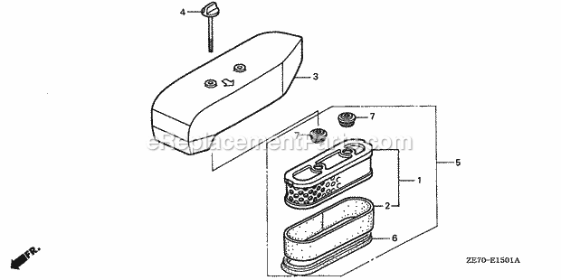 Honda GXV160K1 (Type A1AS)(VIN# GJ03-6100001-7999999) Small Engine Page H Diagram