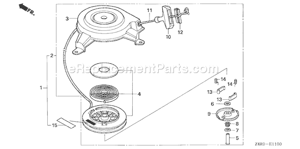 Honda GXV160UA1 (Type A1T)(VIN# GJAHA-1000001) Small Engine Page L Diagram