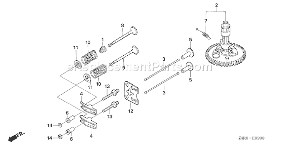 Honda GXV160UA1 (Type A1T)(VIN# GJAHA-1000001) Small Engine Page B Diagram