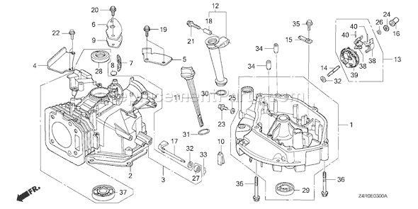 Honda GXV160UA1 (Type A1T)(VIN# GJAHA-1000001) Small Engine Page F Diagram