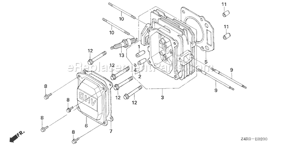 Honda GXV160UA1 (Type A1T)(VIN# GJAHA-1000001) Small Engine Page G Diagram