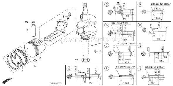 Honda GXV160UH2 (Type A1S)(VIN# GJABH-1000001) Small Engine Page E Diagram