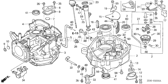 Honda GXV270 (Type DAE2)(VIN# GJ01-1000001-1034654) Small Engine Page E Diagram