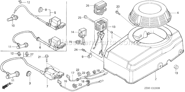 Honda GXV270 (Type DAE2)(VIN# GJ01-1000001-1034654) Small Engine Page G Diagram