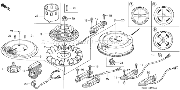 Honda GXV270 (Type DAP)(VIN# GJ01-1000001-1034654) Small Engine Page H Diagram