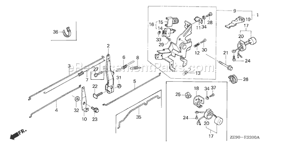 Honda GXV340K1 (Type DA23)(VIN# GJ02-2000001-5999999) Small Engine Page D Diagram