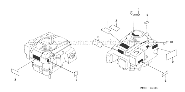 Honda GXV340K1 (Type DAT)(VIN# GJ02-1100001-2104741) Small Engine Page K Diagram