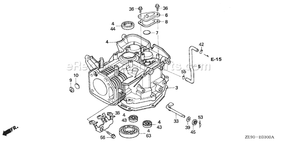 Honda GXV340K1 (Type DAT)(VIN# GJ02-1100001-2104741) Small Engine Page F Diagram