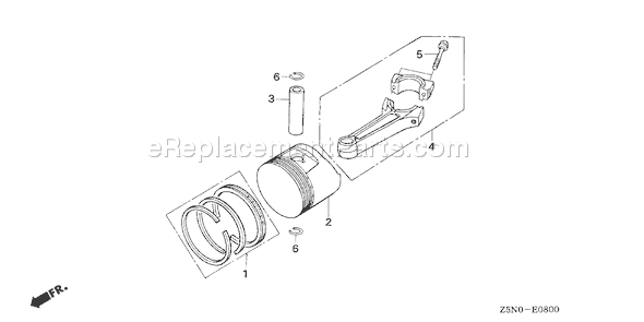 Honda GXV340RT2 (Type DA33)(VIN# GJACT-1000001) Small Engine Page P Diagram