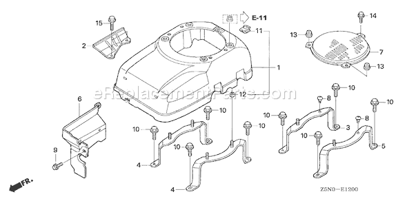 Honda GXV340UT2 (Type DA2)(VIN# GJACT-1000001) Small Engine Page H Diagram