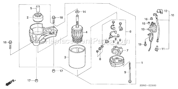 Honda GXV340UT2 (Type DAS)(VIN# GJACT-1000001) Small Engine Page R Diagram