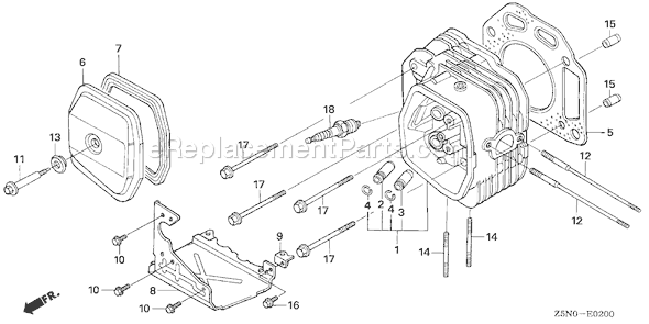 Honda GXV340UT2 (Type DNG4)(VIN# GJACT-1000001) Small Engine Page G Diagram