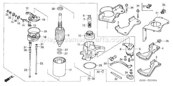 Honda GXV340 (Type DAP)(VIN# GJ02-1000001-1009980) Small Engine Page N Diagram