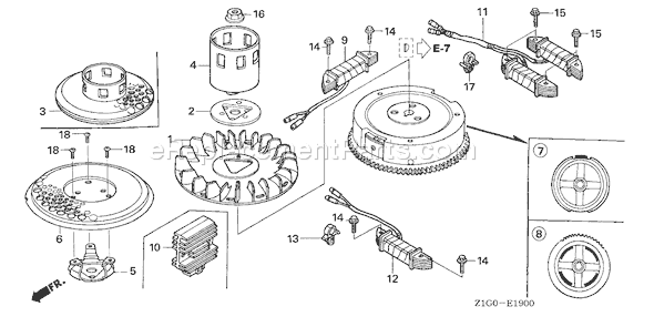 Honda GXV390A1 (Type DABG)(VIN# GJAGA-1000001-9999999) Small Engine Page I Diagram