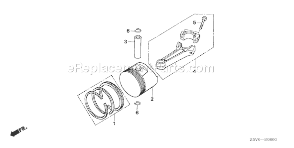 Honda GXV390RT1 (Type DAS)(VIN# GJADT-1000001) Small Engine Page O Diagram