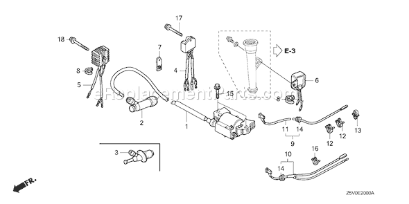 Honda GXV390UT1 (Type DAU)(VIN# GJADT-1000001) Small Engine Page K Diagram