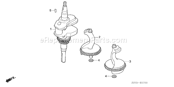 Honda GXV390UT1 (Type DETR)(VIN# GJADT-1000001) Small Engine Page E Diagram