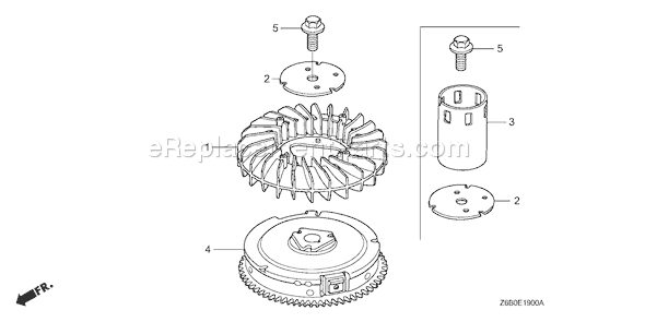 Honda GXV530R (Type JXA3)(VIN# GJAEK-1000001) Small Engine Page I Diagram