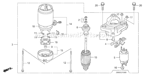 Honda GXV530U (Type DXA1)(VIN# GJAEK-1000001) Small Engine Page P Diagram