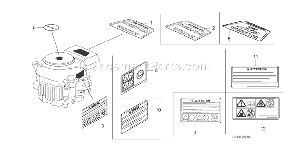 Honda GXV530U (Type EXA1)(VIN# GJAEK-1000001) Small Engine Page L Diagram