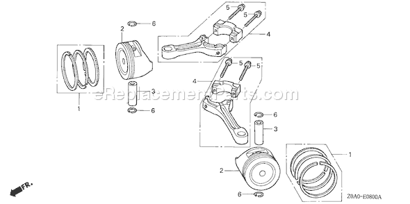 Honda GXV530 (Type EXA1)(VIN# GJARM-1000001-1069999) Small Engine Page N Diagram