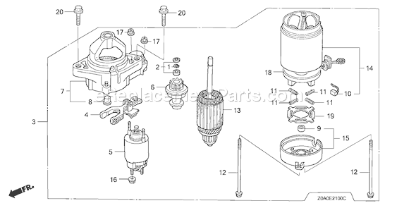 Honda GXV530 (Type EXA1)(VIN# GJARM-1000001-1069999) Small Engine Page P Diagram