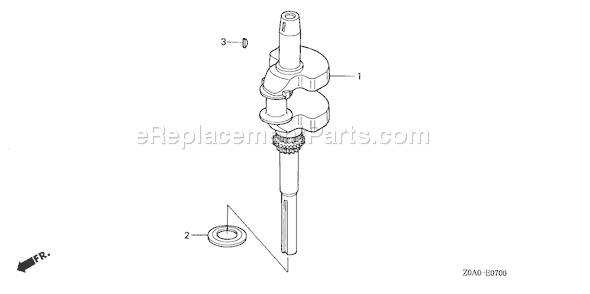 Honda GXV530 (Type EXA1)(VIN# GJARM-1000001-1069999) Small Engine Page E Diagram