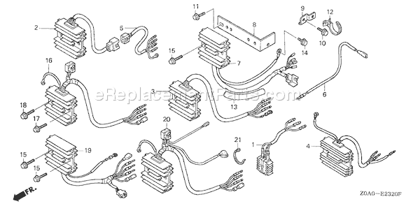 Honda GXV530 (Type JXA3A)(VIN# GJARM-1070001-9999999) Small Engine Page O Diagram