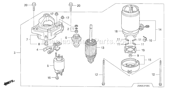 Honda GXV530 (Type PXA1A)(VIN# GJARM-1070001-9999999) Small Engine Page P Diagram