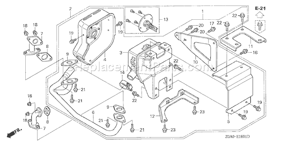 Honda GXV530 (Type QXA4)(VIN# GJARM-1000001-1069999) Small Engine Page L Diagram