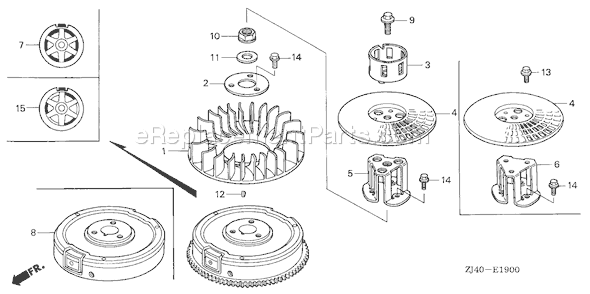 Honda GXV610K1 (Type QAFA)(VIN# GJAC-2020001-9999999) Small Engine Page I Diagram