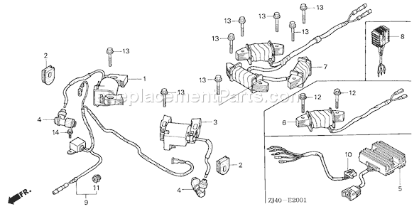 Honda GXV620K1 (Type QYF4A)(VIN# GJAD-2040001-9999999) Small Engine Page K Diagram