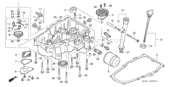Honda GXV620K1 (Type QYF4A)(VIN# GJAD-2040001-9999999) Small Engine Page N Diagram