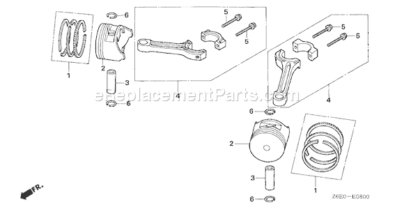 Honda GXV620U1 (Type QAF6)(VIN# GJAGK-1000001) Small Engine Page P Diagram