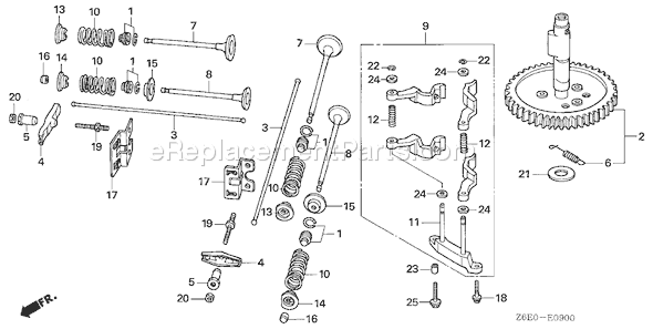 Honda GXV620U1 (Type TAE2)(VIN# GJAGK-1000001) Small Engine Page B Diagram