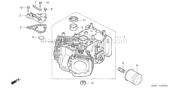 Honda GXV620 (Type QAFP)(VIN# GEAC-1000001-1999999) Small Engine Page F Diagram