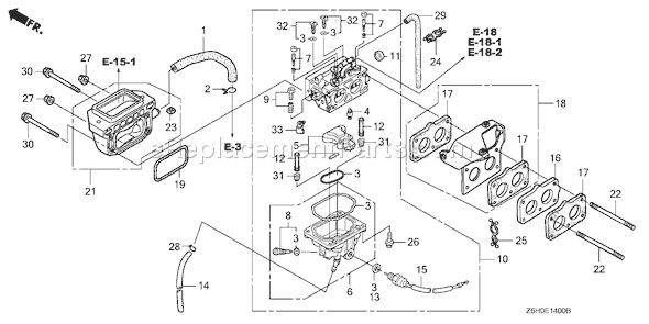 Honda GXV670U (Type TAE2)(VIN# GJAHK-1000001) Small Engine Page C Diagram